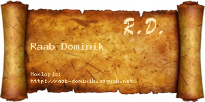 Raab Dominik névjegykártya